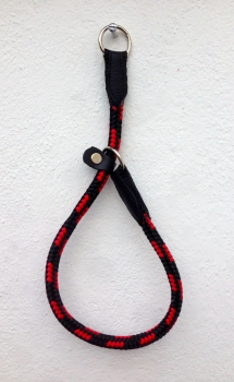 Kordel Zugstophalsband Schwarz/Rot