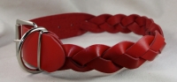 Leder- Flechthalsband rot 4cm Gr. 44-56cm