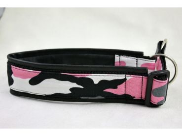 Zugstop-Halsband Camouflage/Rosa Größe 46